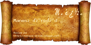 Manesz Árpád névjegykártya