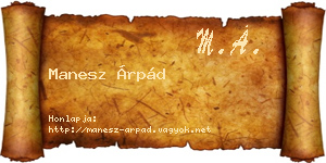 Manesz Árpád névjegykártya
