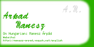 arpad manesz business card