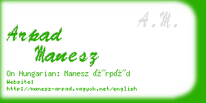 arpad manesz business card